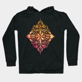 Sunset Art Nouveau Watercolor Doodle Hoodie